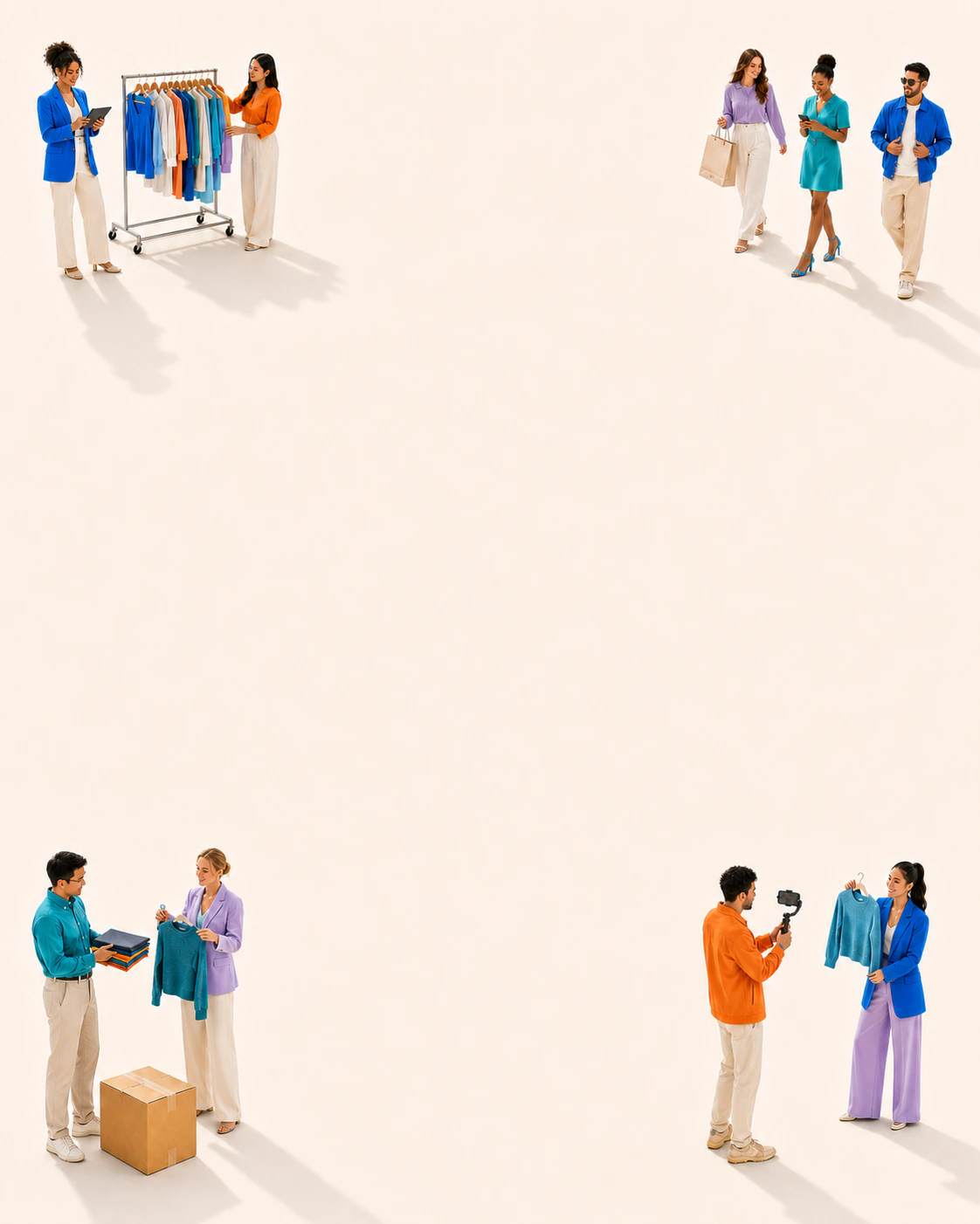 Fashion merchants, customers, apparel suppliers, and influencers working across one connected global network